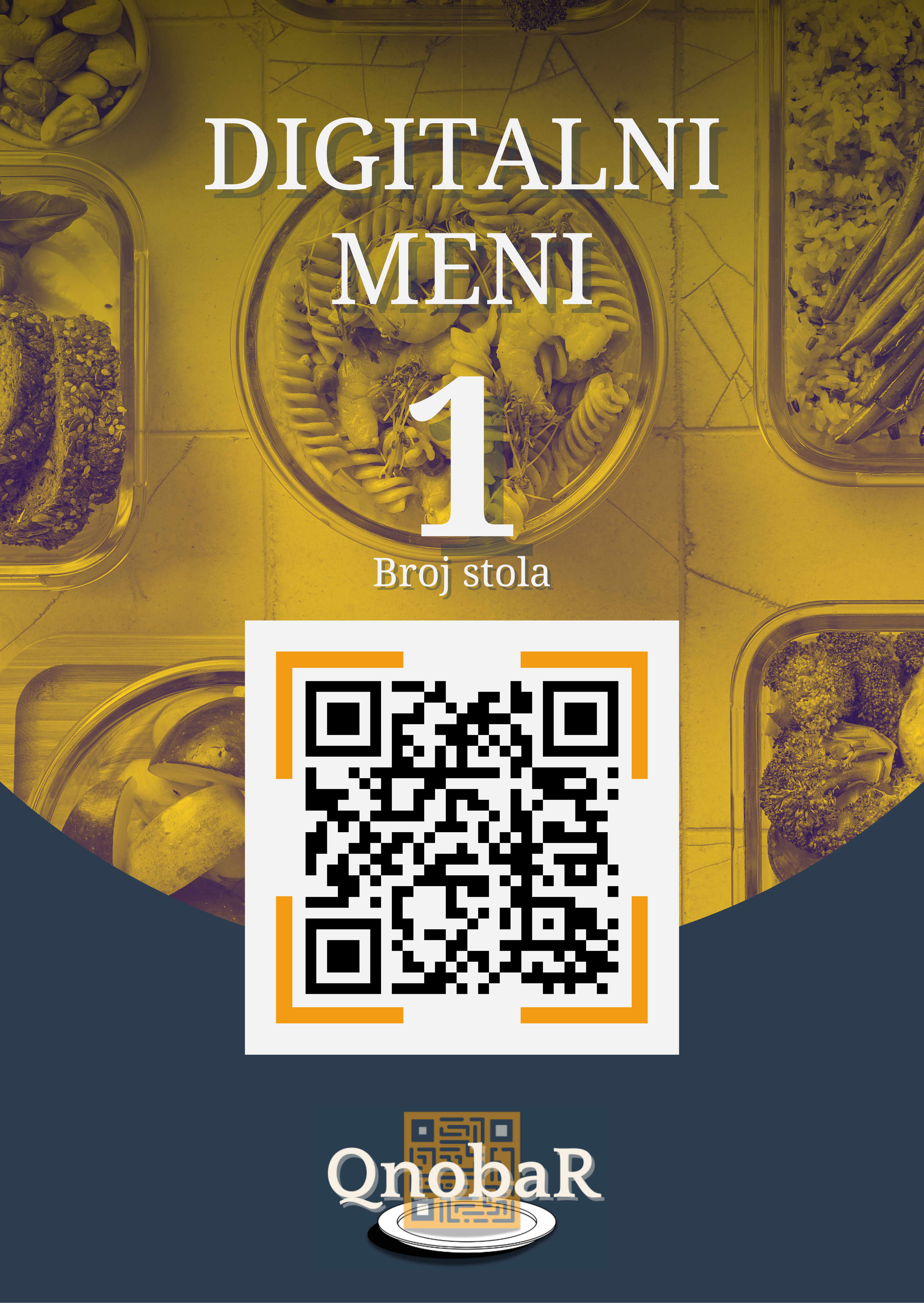 Primer QR koda i broja stola